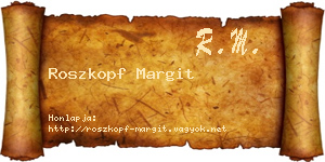 Roszkopf Margit névjegykártya
